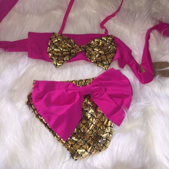 2pc Holographic Mermaid Bathing Suit - Picture 4 of 8